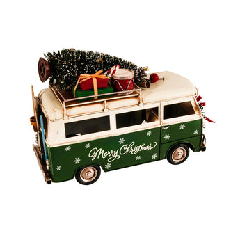 Old Modern Handicrafts, Handmade 1960s Volkswagen Bus Christmas Model, Pre-built Model