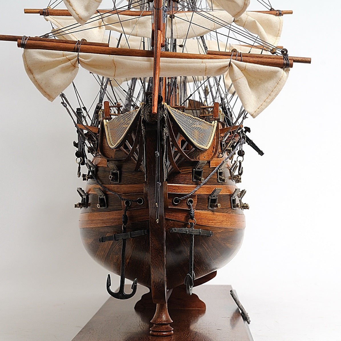 Old Modern Handicrafts Tall Ship Display Case in Dark Mahogany - 360 Degree Visibility with Plexiglass Panels on All Sides - 40L x 13.8W x 69H Inches Old Modern Handicrafts Tall Ship Display Case in Dark Mahogany - 360 Degree Visibility with Plexiglass Panels on All Sides - 40L x 13.8W x 69H Inches