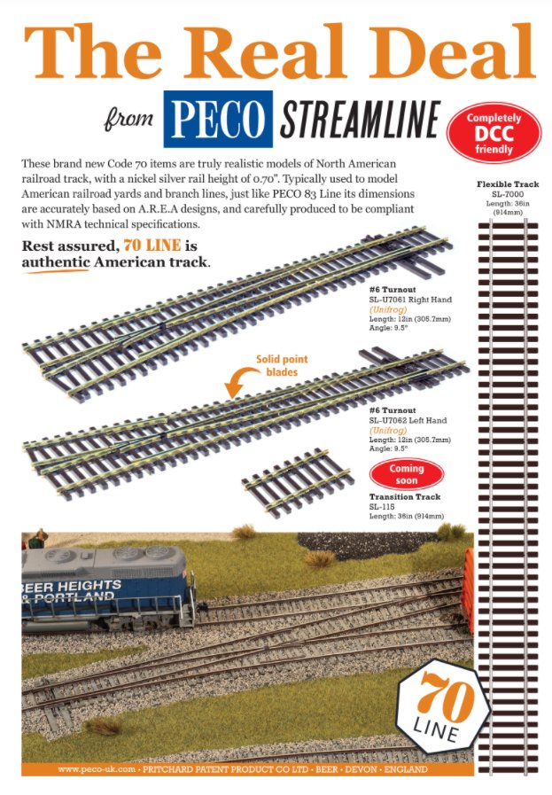 Peco Code 70 3' Flex Track (5 Pieces Bundle), HO Scale