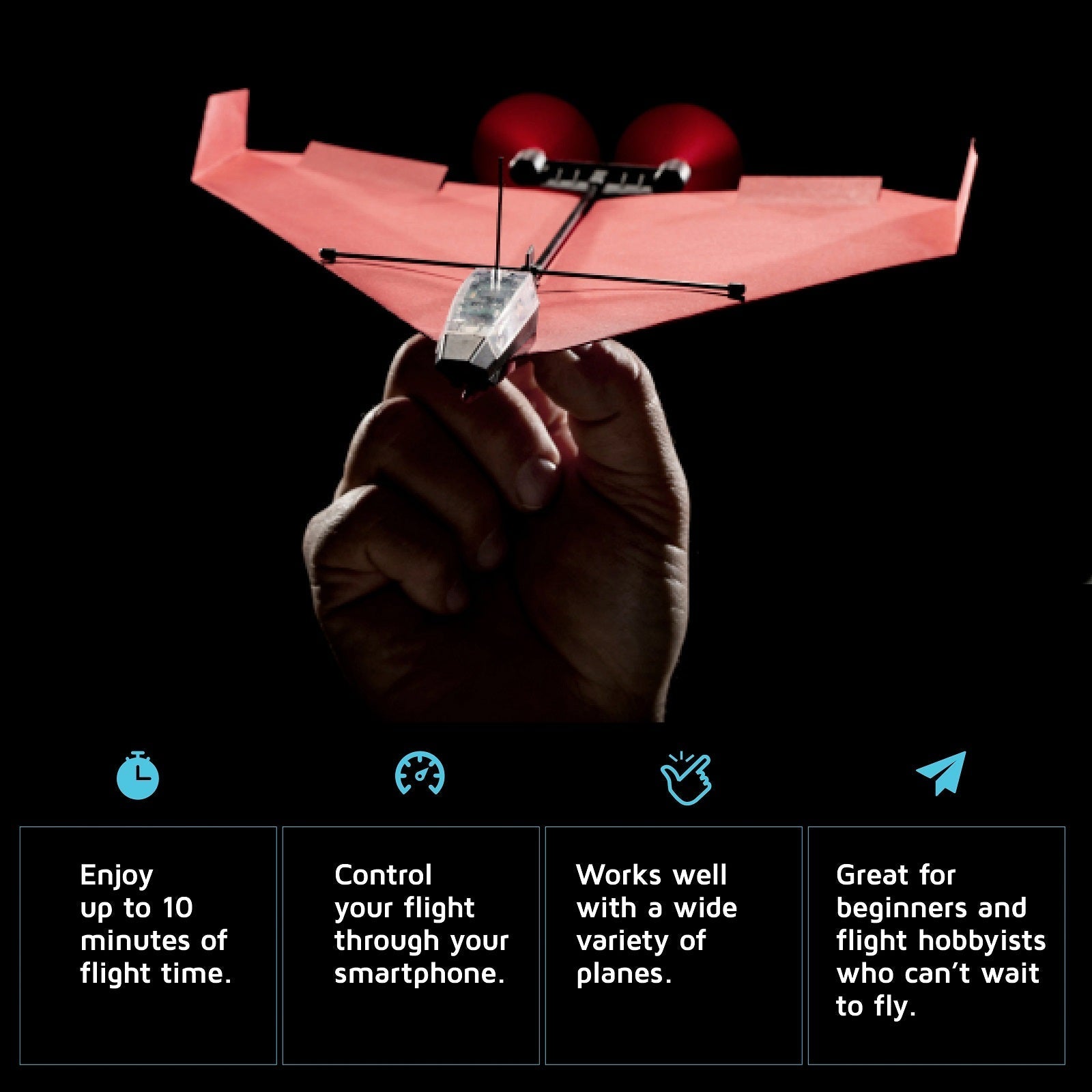 POWERUP® 4.0 Smartphone Controlled Paper Airplane Kit - Micro - Mark Remote Control Airships & Blimps