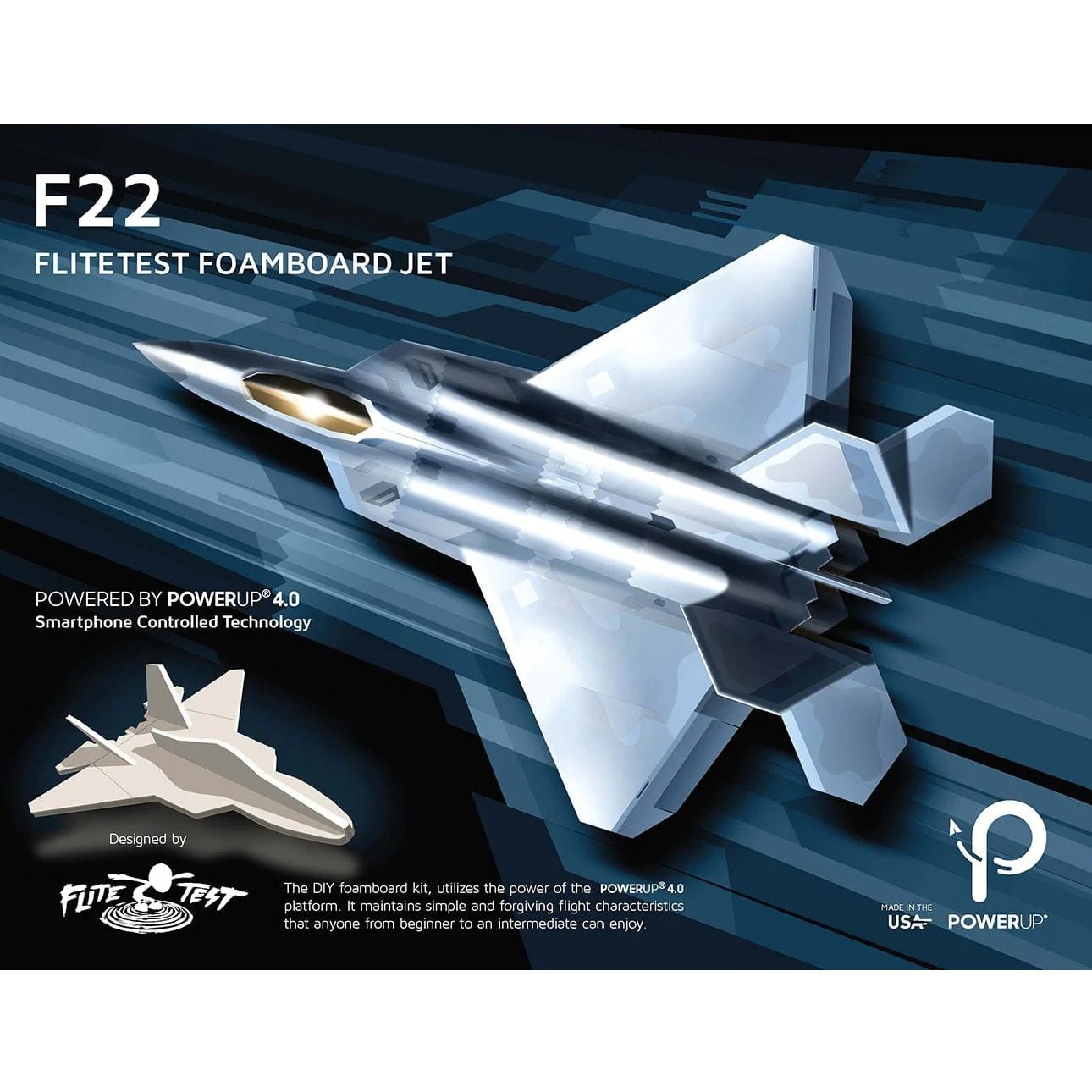 POWERUP® F22 Raptor® Radio Control Airplane Kit - Micro - Mark Art & Crafting Materials