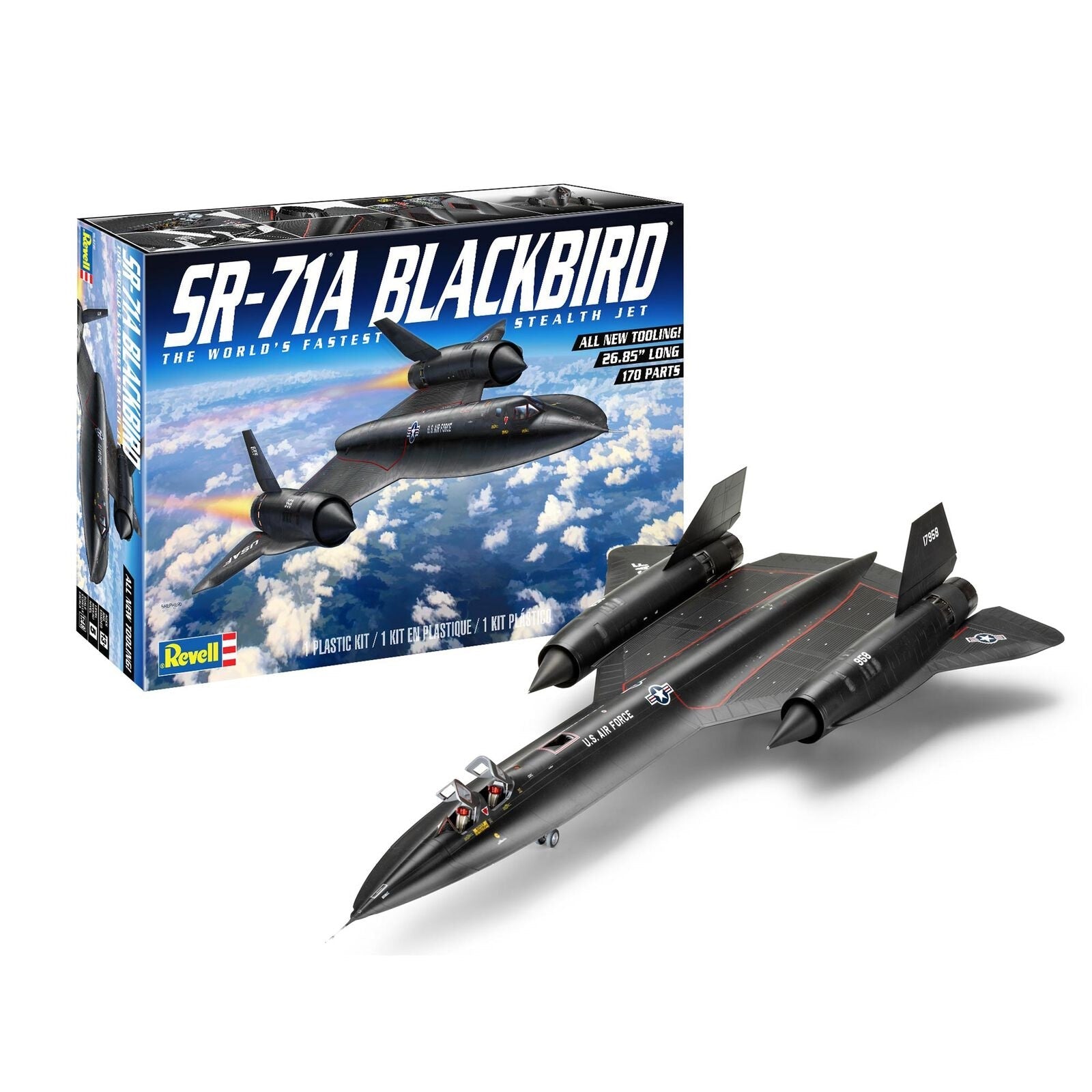Revell Lockheed SR - 71A Blackbird Plastic Model Kit, 1/48 Scale