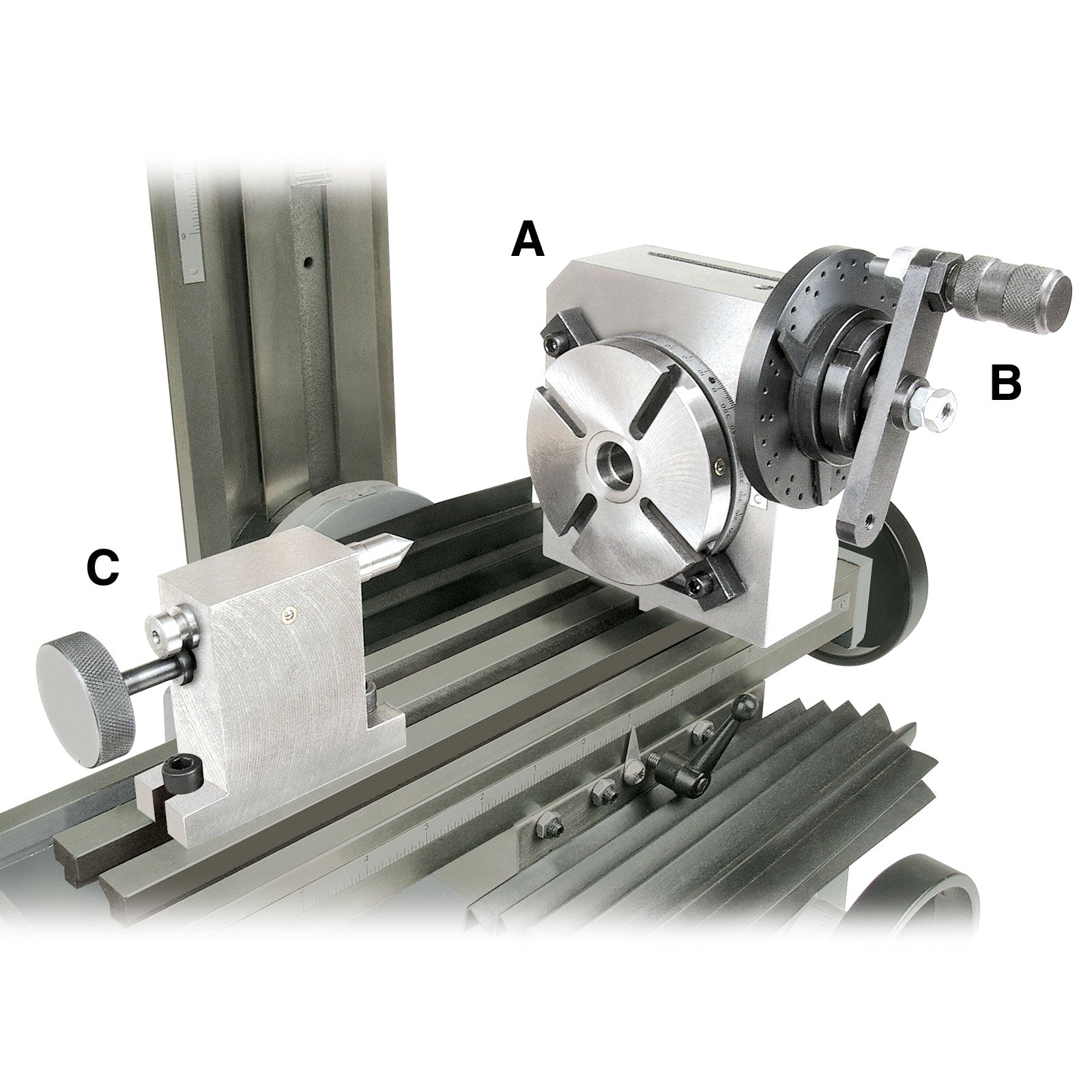 Rotary Table, Dividing Plate and Tailstock Set for Mini Milling Machine