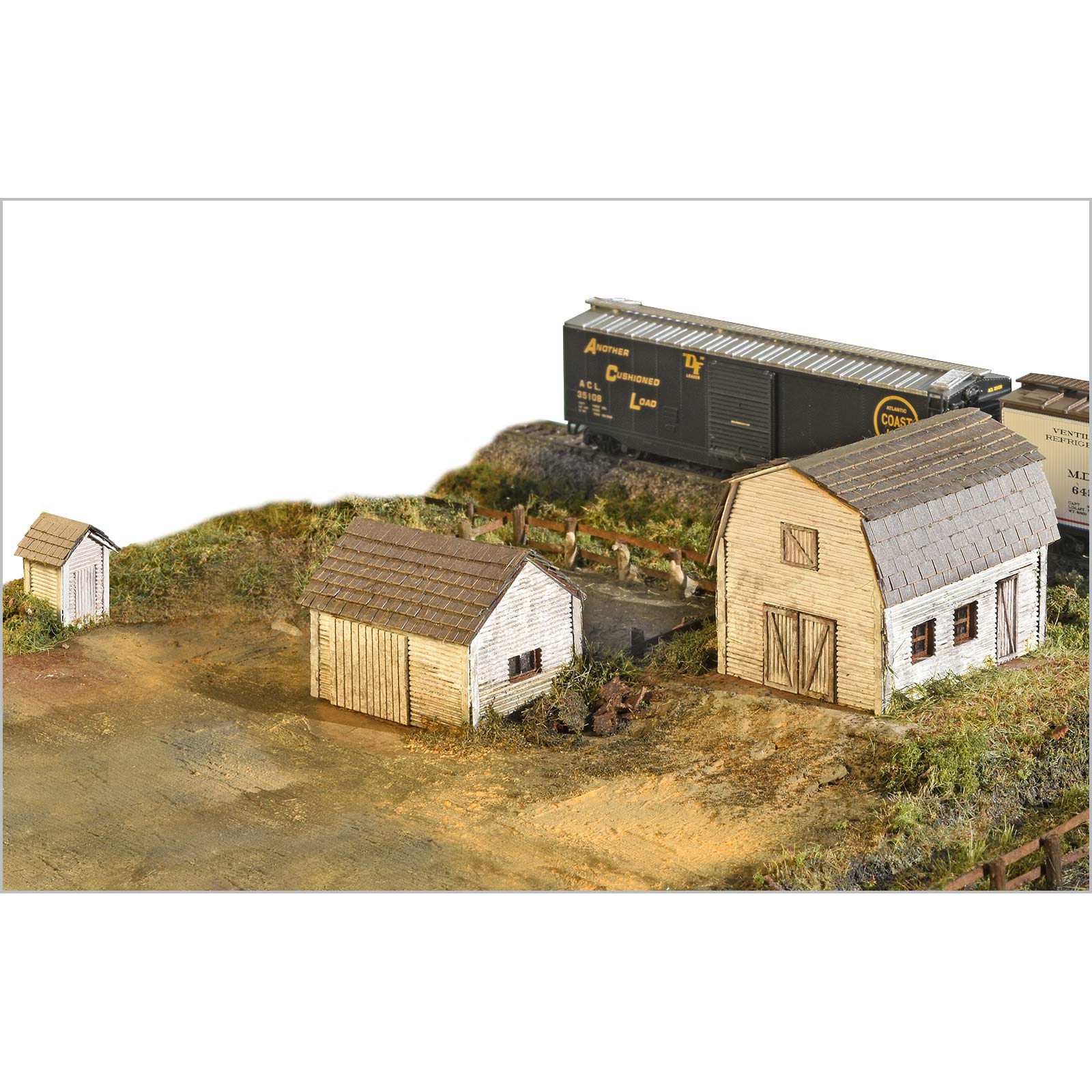 Rural Farm Structures, Set of 3 Kits, N Scale, By Scientific - Micro - Mark Model Trains & Train Sets