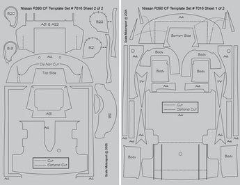 Scale Motorsport Nissan R390 GTI Carbon Fiber Template Decal Sheets 1/24 Scale (2)