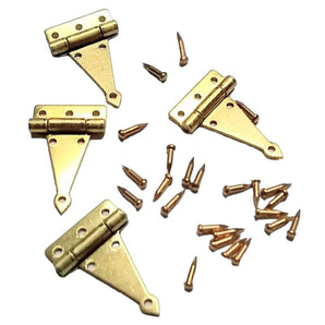 Solid Brass Miniature Strap Hinges (Pkg. of 4)