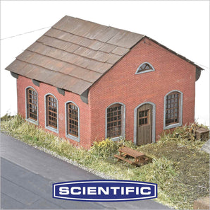 Standard Pennsylvania Railroad Brick Workshop, HO Scale, By Scientific