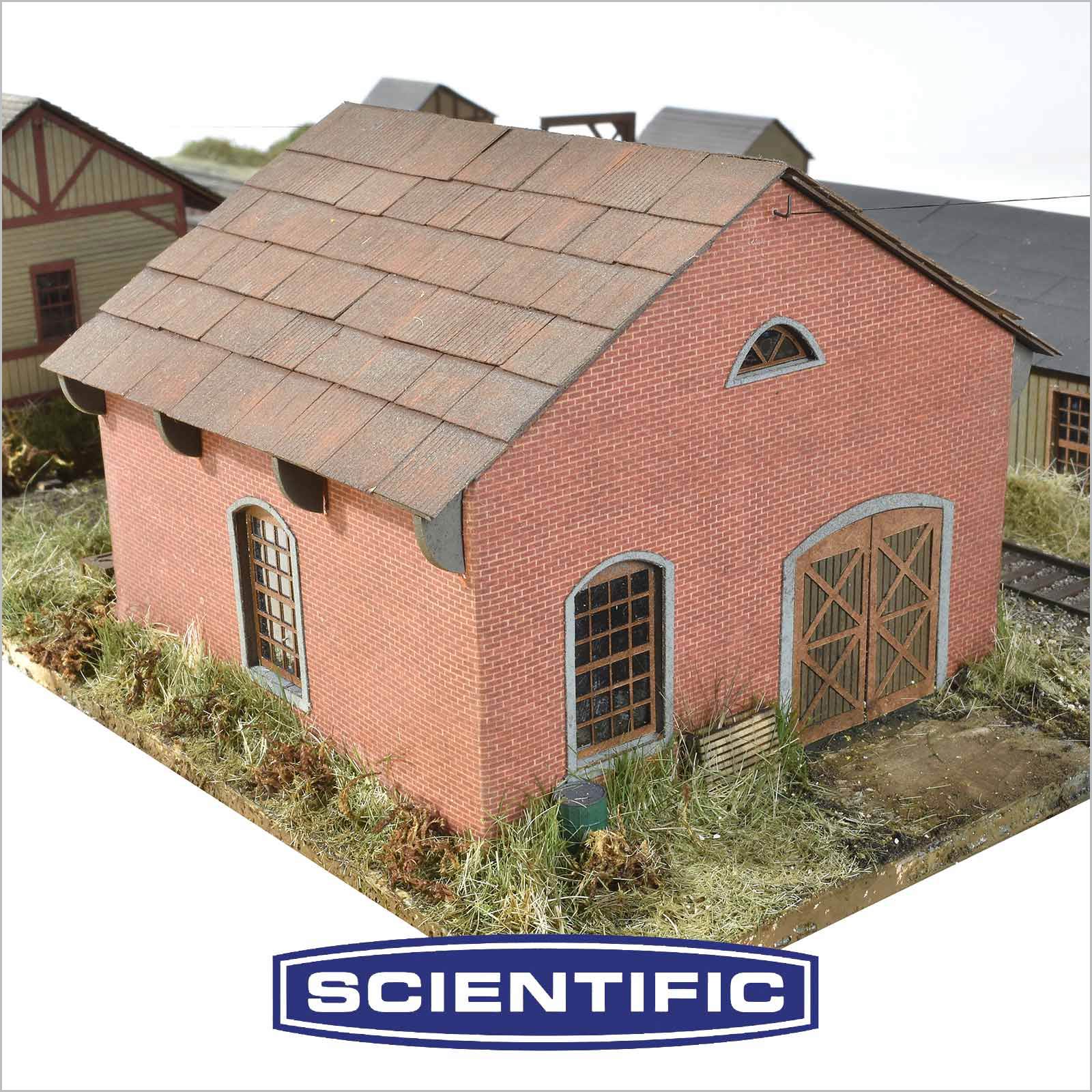 Standard Pennsylvania Railroad Brick Workshop, HO Scale, By Scientific - Micro - Mark Laser Model Kits