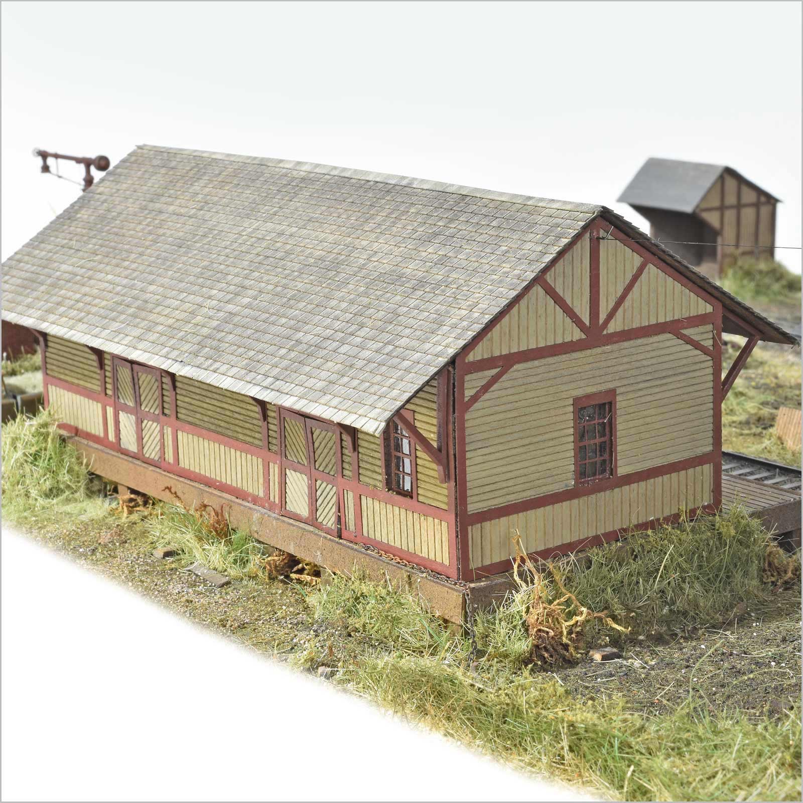 Standard Pennsylvania Railroad Freight Station, HO Scale, by Scientific - Micro - Mark Laser Model Kits