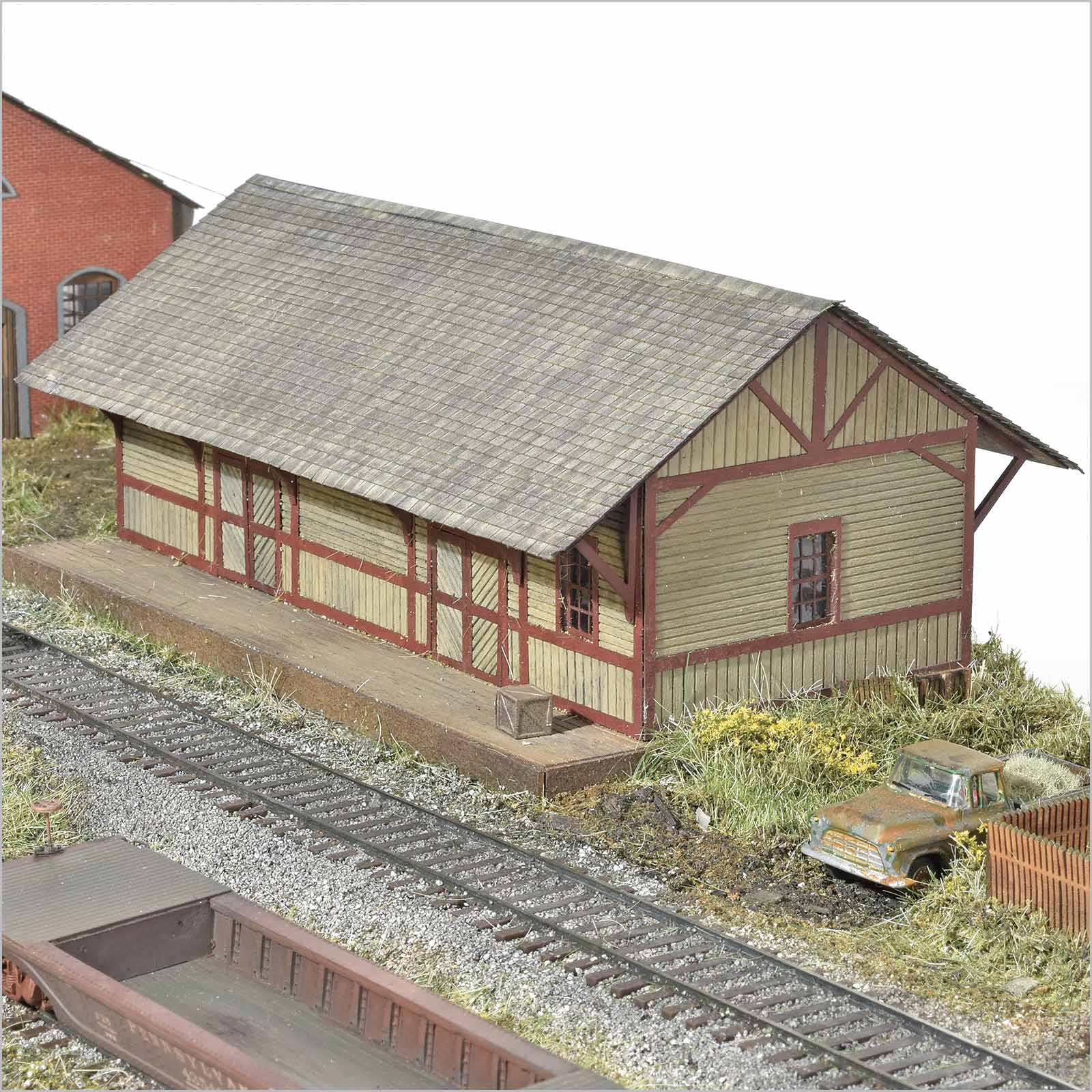 Standard Pennsylvania Railroad Freight Station, HO Scale, by Scientific - Micro - Mark Laser Model Kits