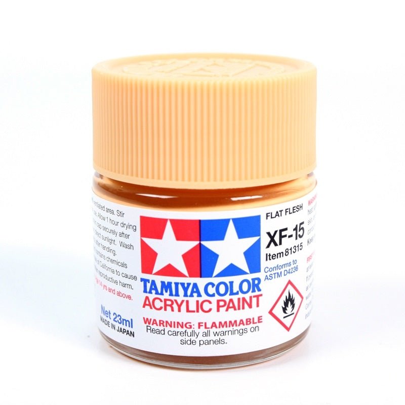 Tamiya Acrylic XF - 15 Flat Flesh Paint 23ml Bottles - Box of 6