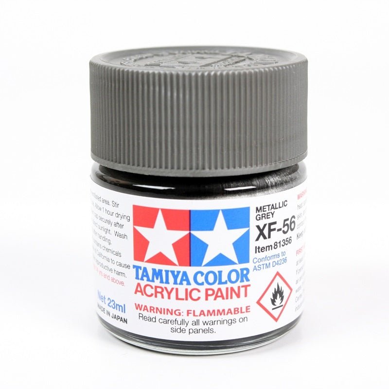 Tamiya Acrylic XF - 56 Metallic Gray Paint 23ml Bottles - Box of 6
