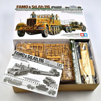 Tamiya German "FAMO" & Tank Transport Plastic Model Kit, 1/35 Scale