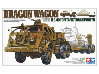 Tamiya U.S. 40 Ton Tank Transporter "Dragon Wagon" Plastic Model Kit, 1/35 Scale