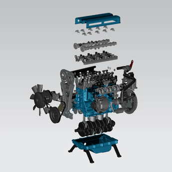 Teching™ Turbocharged 4 Cylinder Engine Metal Model Kit