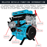 Teching™ Turbocharged 4 Cylinder Engine Metal Model Kit