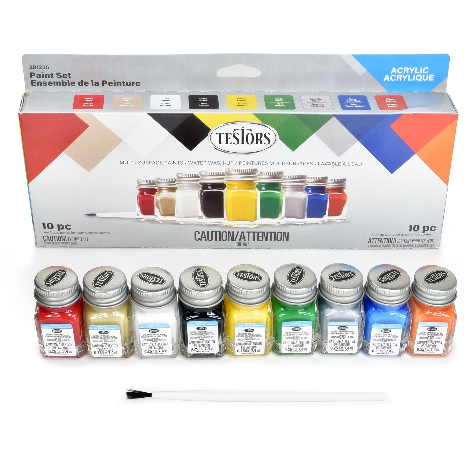 Testors, 10 - Piece Acrylic Paint Set, Value