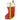 Red Christmas stocking with a measuring tape on a white background