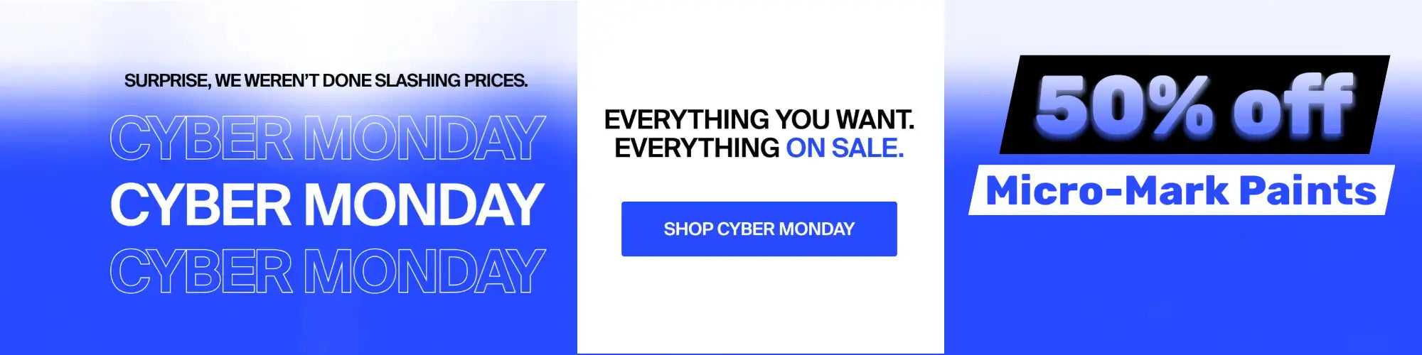 Cyber Monday promotional banner with text and a call to action.