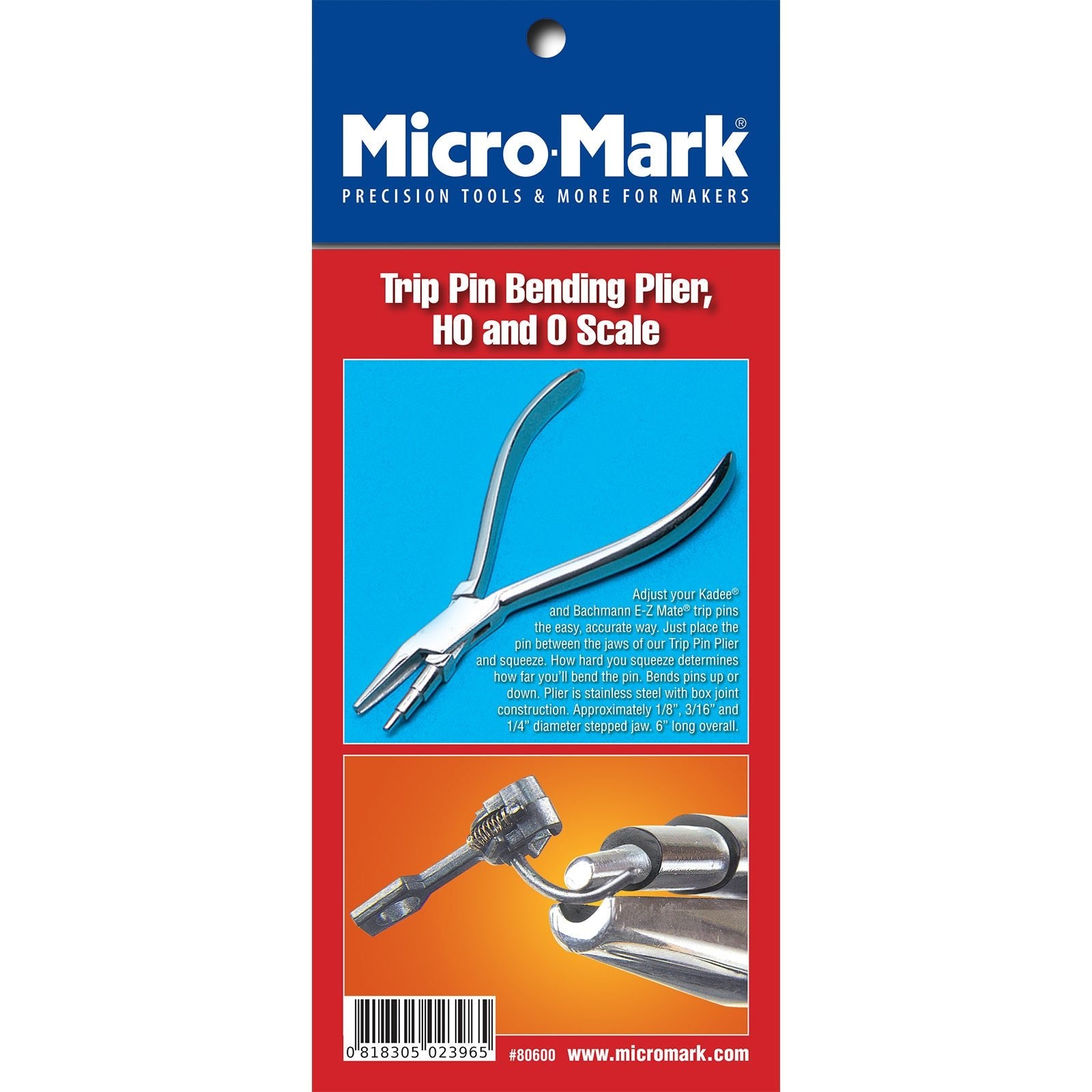 Trip Pin Bending Plier, HO and O Scale – Micro-Mark