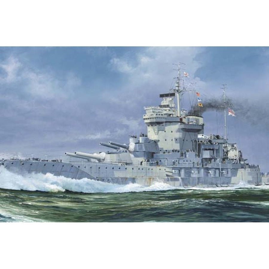 Trumpeter® HMS Warspite Battleship Plastic Model Kit, 1/350 Scale - Micro - Mark Scale Model Kits