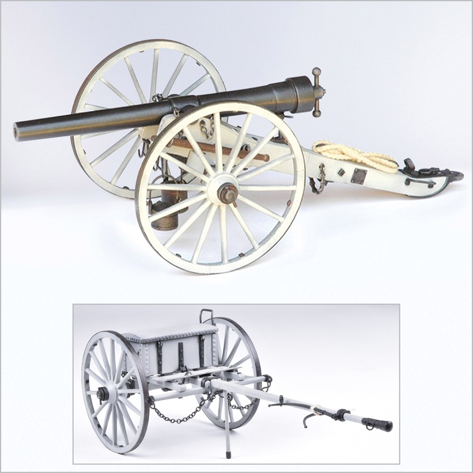 U.S.Civil War "James" Cannon & Limber Ammo Cart Combo Kit, 1/16 Scale - Micro - Mark Scale Model Kits