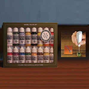 Vallejo Basic Color Paint Set Bundle Acrylic Basic Color Paint Set with Paint Mixer