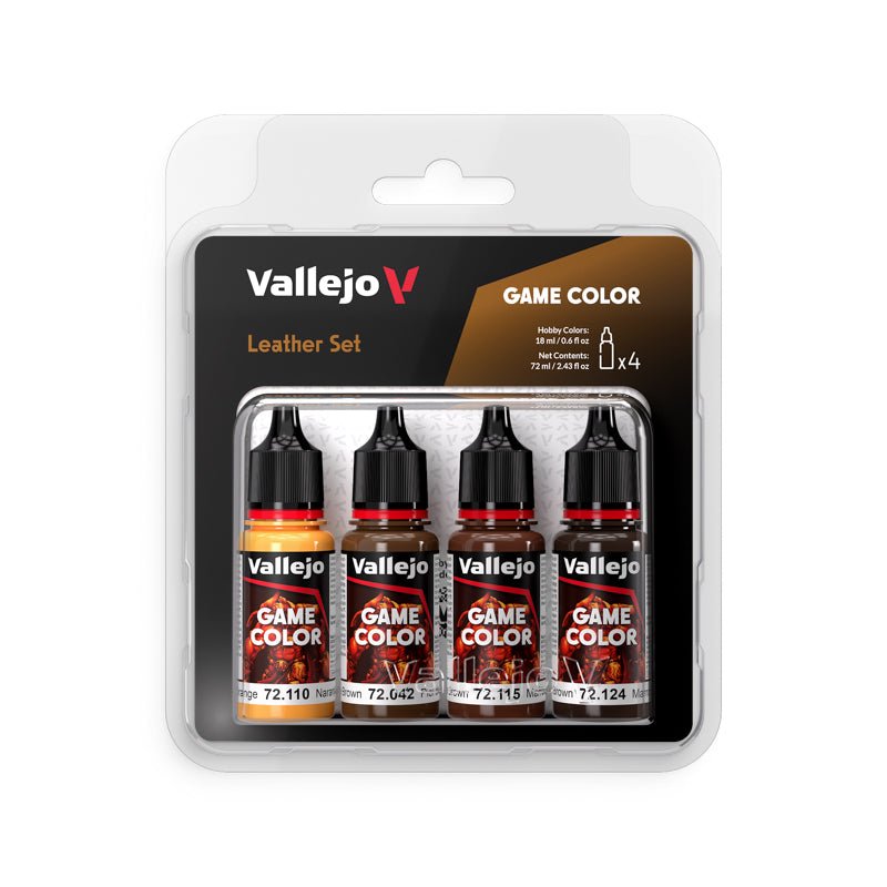 Vallejo Leather Color Set, 4 Pieces