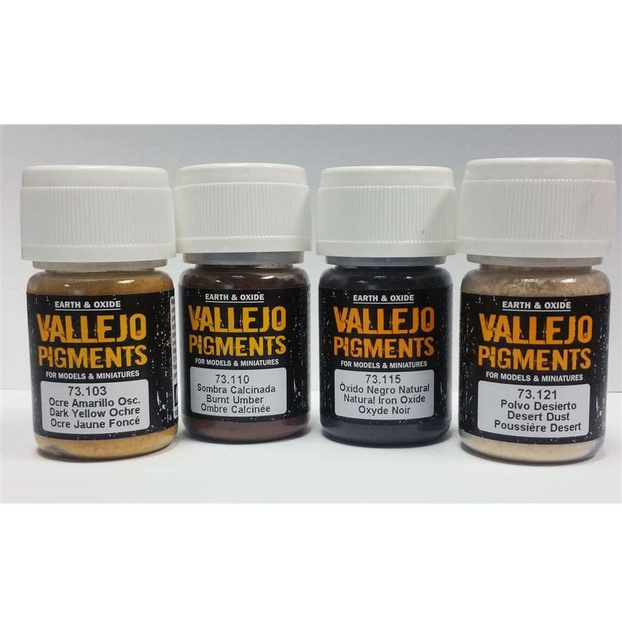 Vallejo Pigments, Dust and Dirt, Set of 4 Colors