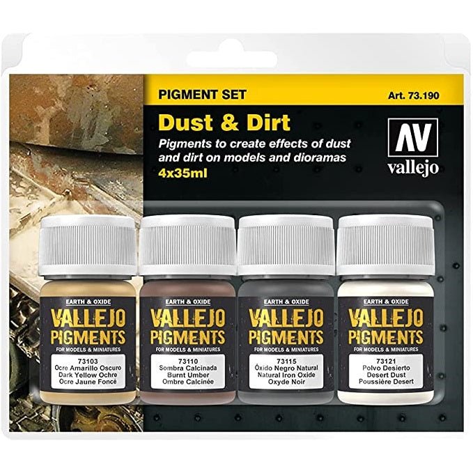 Vallejo Pigments, Dust and Dirt, Set of 4 Colors