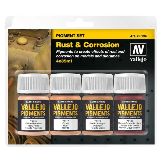 Vallejo Pigments, Rust & Corrosion, Set of 4 Colors