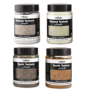 Vallejo Texture Paint, Set Of 4, 200 Ml Each