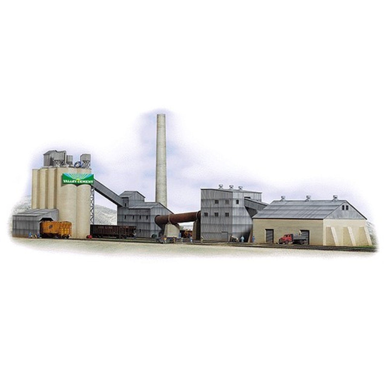 Walthers Cornerstone Valley Cement Plant Kit, HO Scale