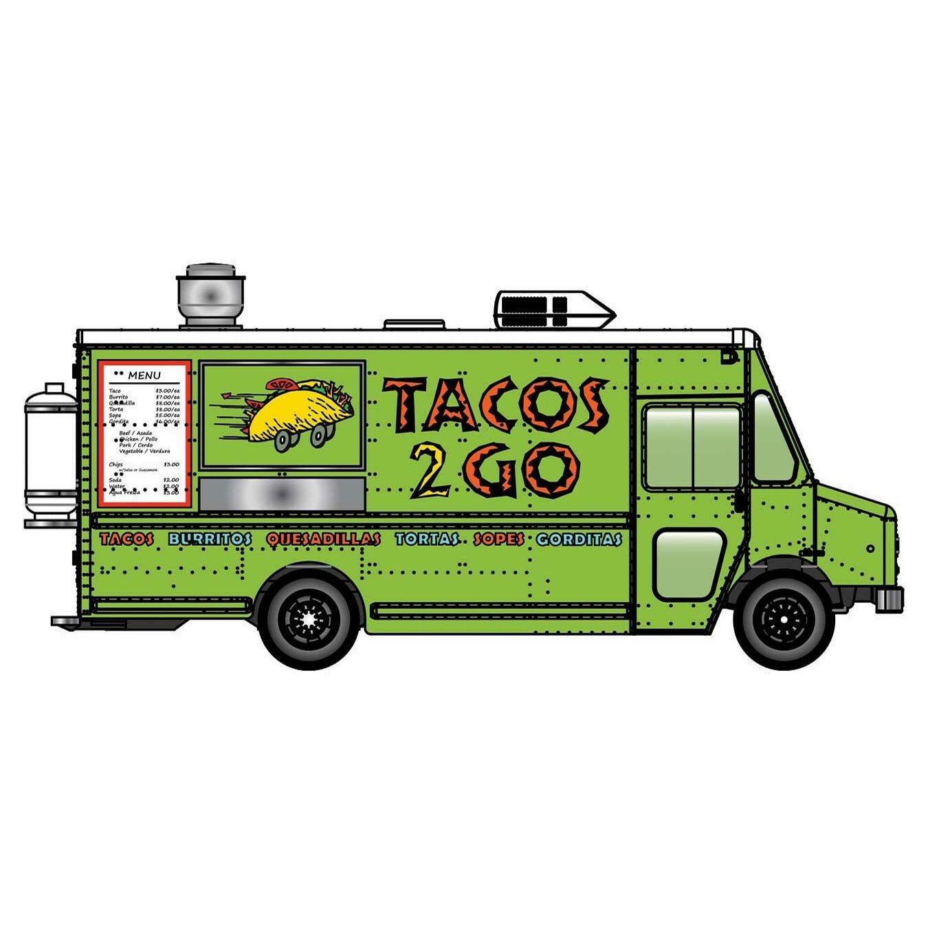 Walthers SceneMaster Morgan Olsen® Route Star "Tacos 2 Go Food Truck" HO Scale