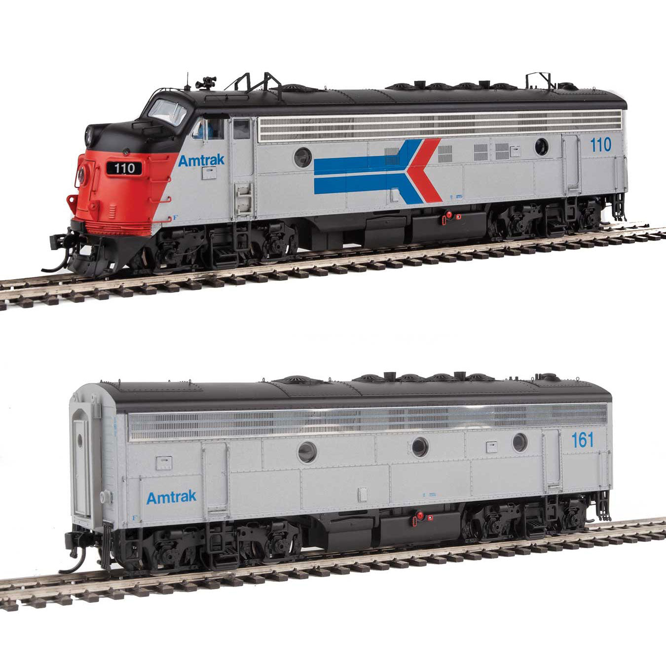 WalthersProto® EMD FP7 - F7B Set - LokSound5® & DCC - Amtrak® #110 & 161, HO Scale - Micro - Mark Locomotives
