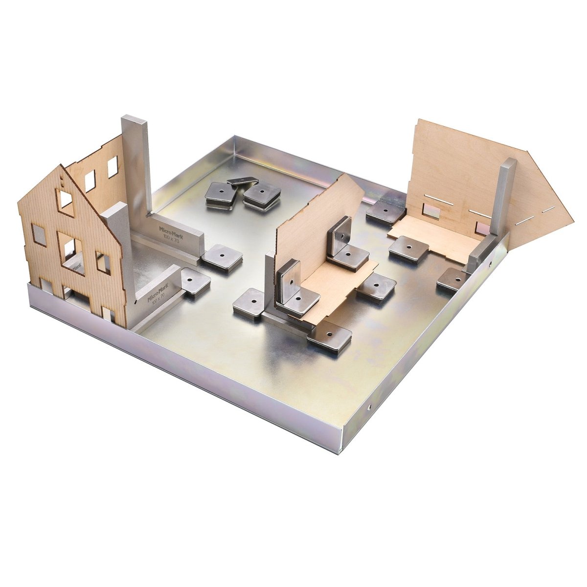 Wide Base Vertical Steel Mini Square, 2