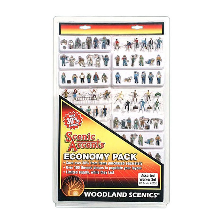Woodland Scenics Assorted Workers Economy Pack, HO Scale
