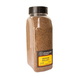 Woodland Scenics Brown Medium Grit Ballast - 1 Qt Shaker