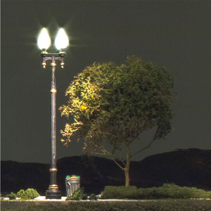 Woodland Scenics Just Plug HO Scale Double Lamp Post Street Lights, Pkg. of 3