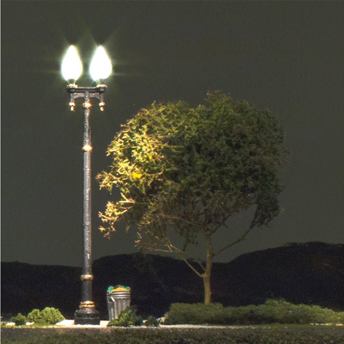 Woodland Scenics Just Plug O Scale Double Lamp Post Street Lights, Pkg. of 2