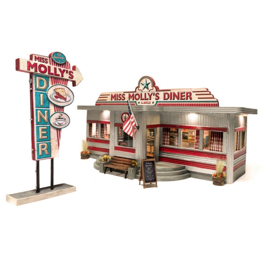 Woodland Scenics® "Miss Molly's Diner" Built - & - Ready® Structure, N Scale