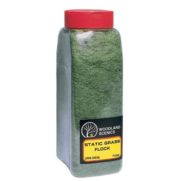 Woodland Scenics Static Grass Flock™ Dark Green - 1 Qt Jar
