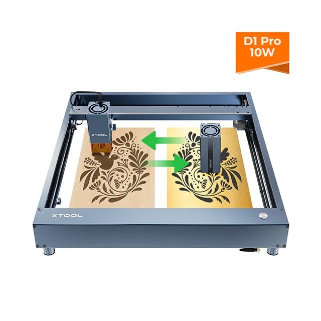 xTool D1 Pro 2 - in - 1 Kit: 455nm Blue Laser & 1064nm Infrared Laser, 10W - Micro - Mark Laser Cutter